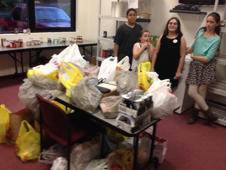 A sampling of the donations brought in by the Saint Matthew Knights of Columbus and Fox Run School in Norwalk during their donations drive earlier this month. 