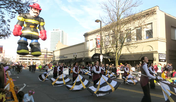 The Harrison High School Marching Band at the 21st Annual UBS Parade Spectacular on Monday, Nov. 24.