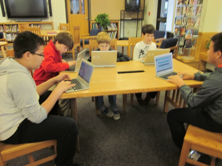 Pequenakonck Elementary School students and students from North Salem Middle School join the initiative to participate in the Hour of Code in celebration of Computer Science Week. 
