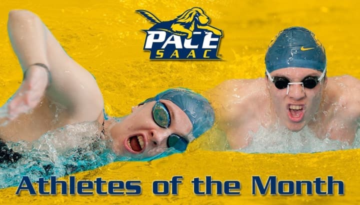 Men&#x27;s swimmer Brian Sosa, right, and women&#x27;s swimmer Madison Kiefer are the Pace Athletics SAAC Setters of the month for November.