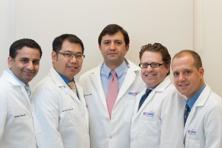 From left, Drs. Nishant Shah, Nelson Tieng, Babak Toosi, Jason Lupow and Alan Teigman. All doctors are also founders of MDxpress.
