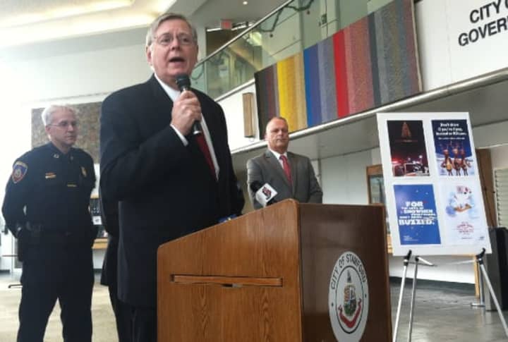 Mayor David Martin speaks during a press conference at the Government Center on Thursday to remind residents not to drink and drive during the holiday season.
