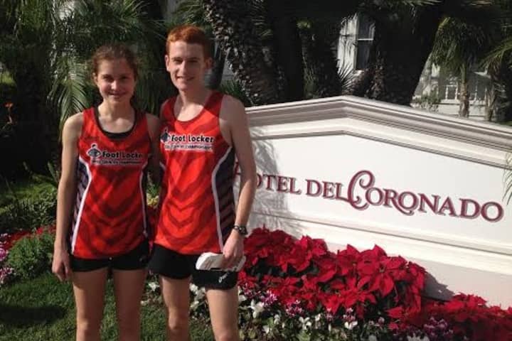 Westport&#x27;s Hannah Debalsi, left, finished fifth while Darien&#x27;s Alex Ostberg, right, finished ninth Saturday at the Foot Locker national cross country championships in San Diego. 