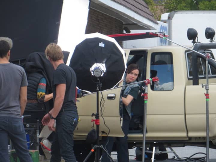 The final take in which Ellen Page hops out of the pickup truck to confront a driver and/or get a cup of coffee during the filming of &quot;Freeheld.&quot;