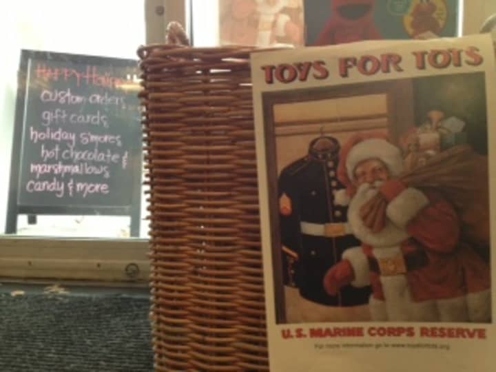 Toys for Tots will be collected at Sherry B. Dessert Studio.