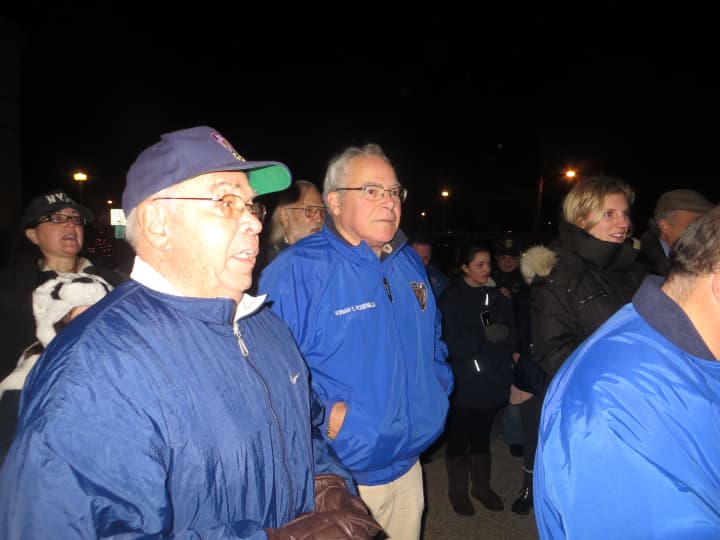 Mamaroneck Mayor Norman Rosenblum during a rally supporting police. Rosenblum, who has served as mayor the past six years, narrowly defeated Democrat Dan Natchez, a former village trustee, on Tuesday. Deputy Mayor Louis Santaro also was re-elected.