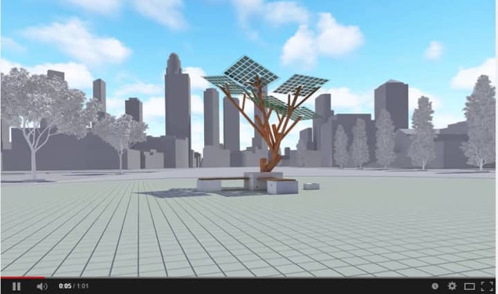 Sologic eTrees, which provide shelter, free WiFi and a place to cool water, are being planted.