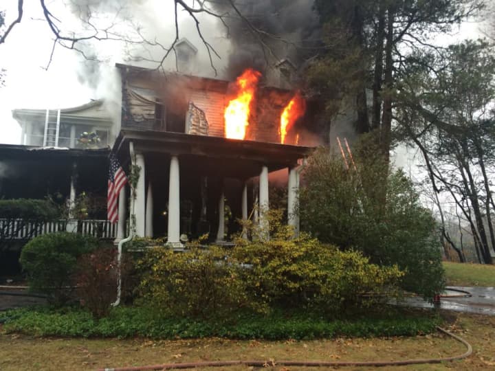 A firefighter was injured battling a fire on Angela Drive.