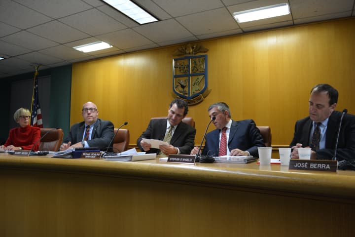 The North Castle Town Board at its December 2014 meeting.
