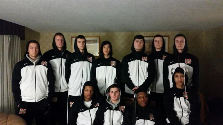 The Mamaroneck varsity boys basketball team in Keene, N.H.