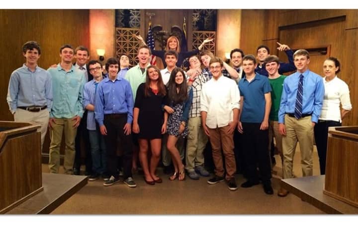 John Jay students took a picture with Marilyn Milian, the host of &quot;The People&#x27;s Court&quot; television show.