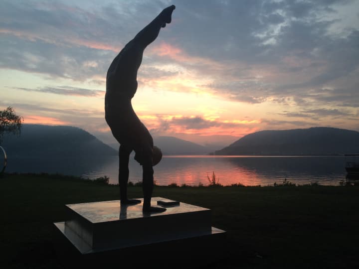 The statue by the Peekskill waterfront.