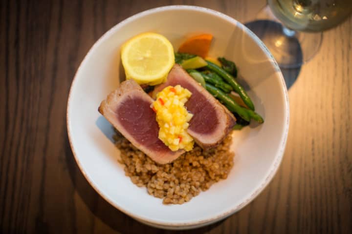 Seared Yellowfin tuna is a popular dish at The Hudson Room.