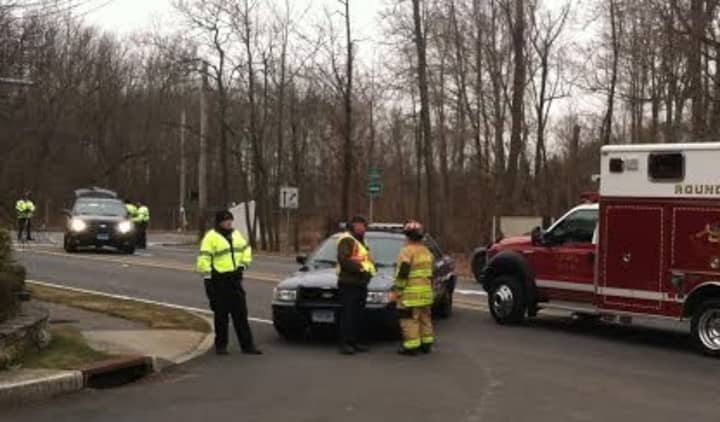 Traffic is detoured from King Street at Stonehedge Drive North as Greenwich Police investigate a fatal accident Tuesday.
