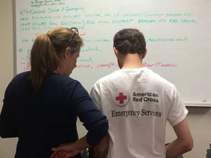 Prepping at a Red Cross facility.