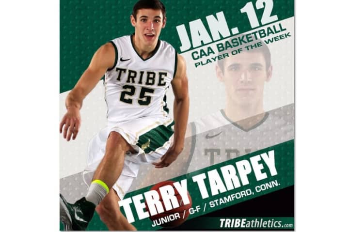 Stamford&#x27;s Terry Tarpey, a former star at Fairfield Prep and a junior at William &amp; Mary, was named the Colonial Athletic Association&#x27;s Player of the Week.
