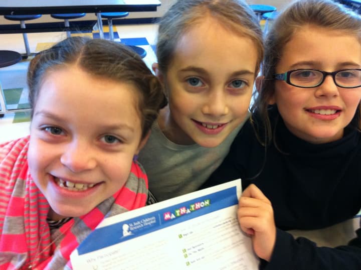 These fourth grade students are all smiles about participating in the Math-A-Thon at Milton School in Rye.