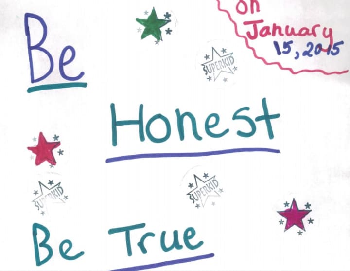Greenwich Public Schools celebrate &quot;Be Honest Day&quot; today as the school system promotes a safe school environment. The poster
was designed by a very talented
4th grade student at Julian Curtiss School.