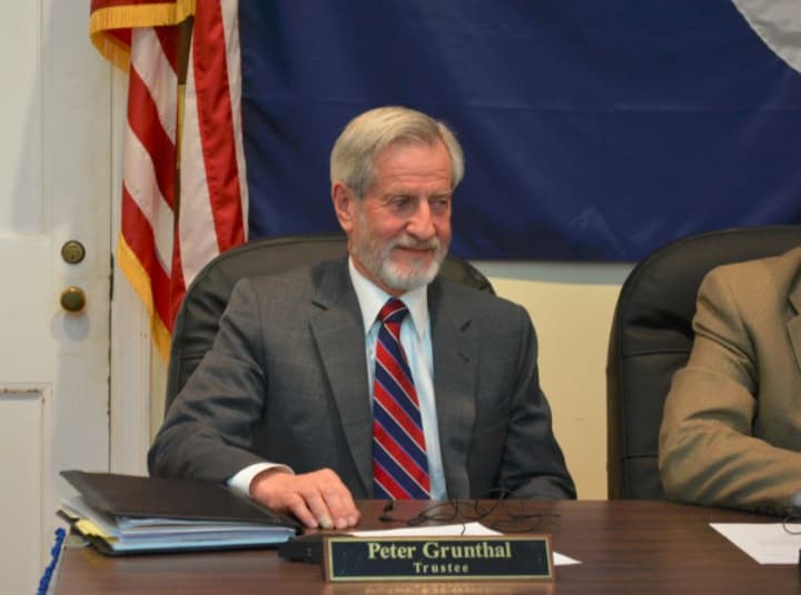 Peter Grunthal, pictured at his first meeting during his second stint as a Mount Kisco trustee.