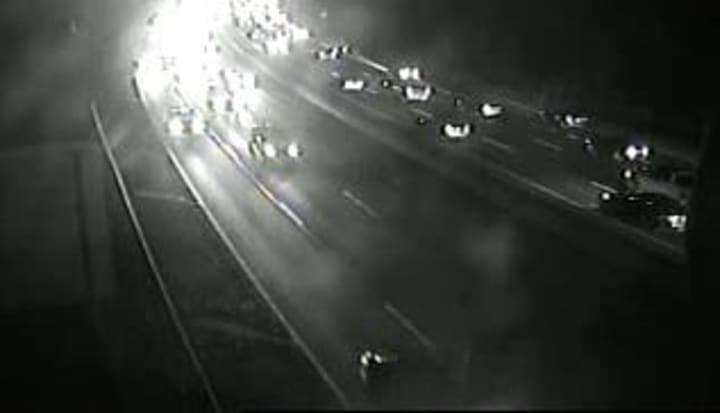 A look at I-287 east of Hillside Avenue in White Plains just after 6 p.m. Thursday.