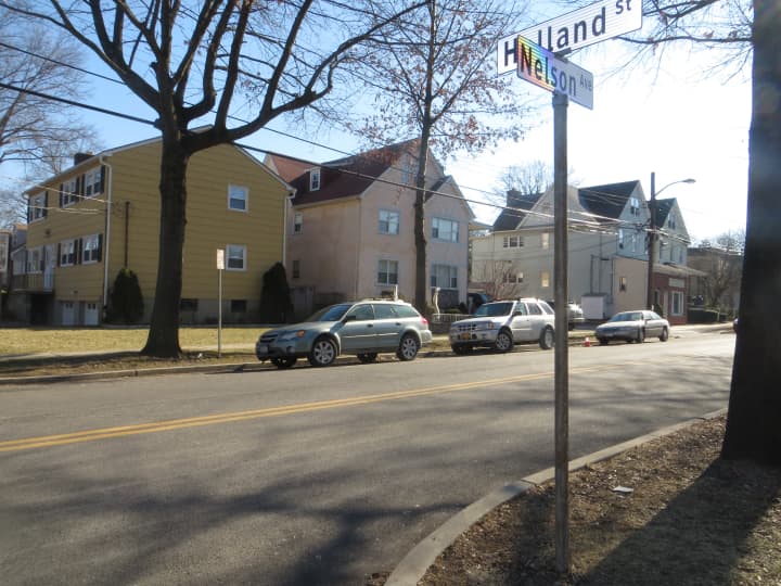 Cars parked Friday along Nelson Avenue in Harrison between Calvert and Holland streets. On Thursday, the Village Board OK&#x27;d installation of new &quot;four-hour limit&quot; parking signs there.
