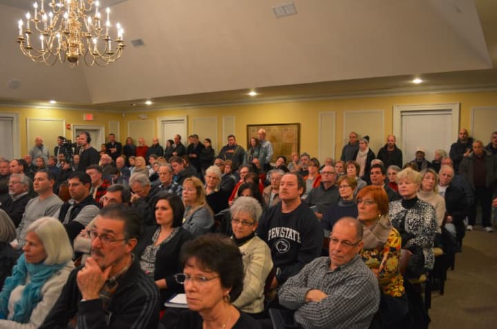A packed crowd turned out for a Jan. 22 public hearing regarding the Crossroads 312 project.