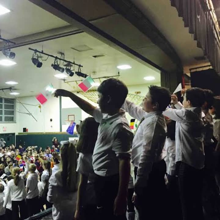 Third grade students at Dows Lane Elementary School performed a number of uplifting songs during their winter concert. 