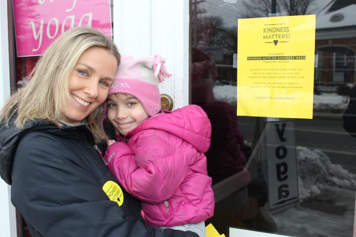 Veronica Mollica, with her daughter, Grace, will be active in International Random Acts of Kindness Week. Mollica started Kindness Matters, a local movement in Fairfield.