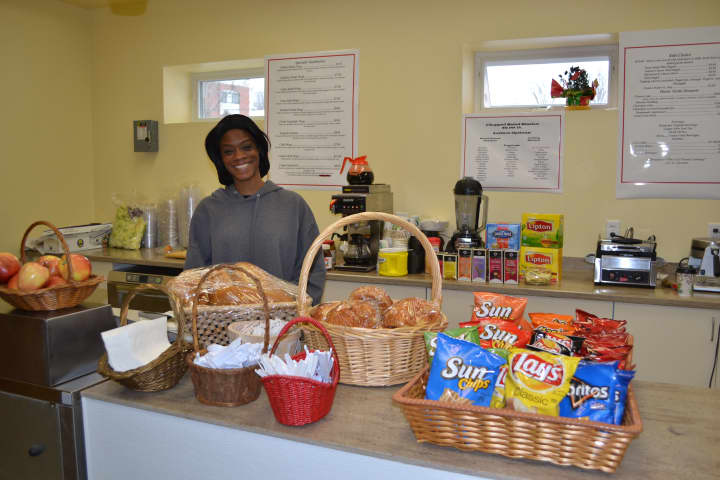 Keshia Criss of Norwalk, a native of Bridgeport, recently opened Rymackees Café at Danbury Library.