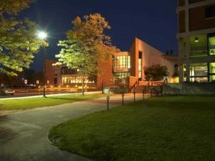 The campus center of Ithaca College, located in the Finger Lakes region of New York State. 