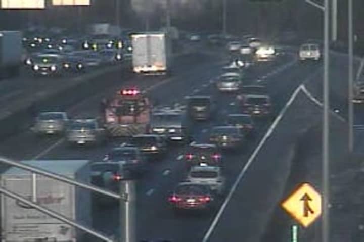 An accident on Interstate 95 North in Fairfield closed two lanes on Wednesday at the height of the afternoon rush hour.