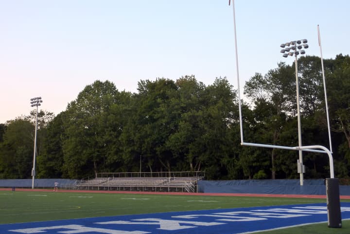 The newly installed field lights at Staples High School in Westport will shine Friday night as the Wreckers varsity football team takes on St. Joseph.
