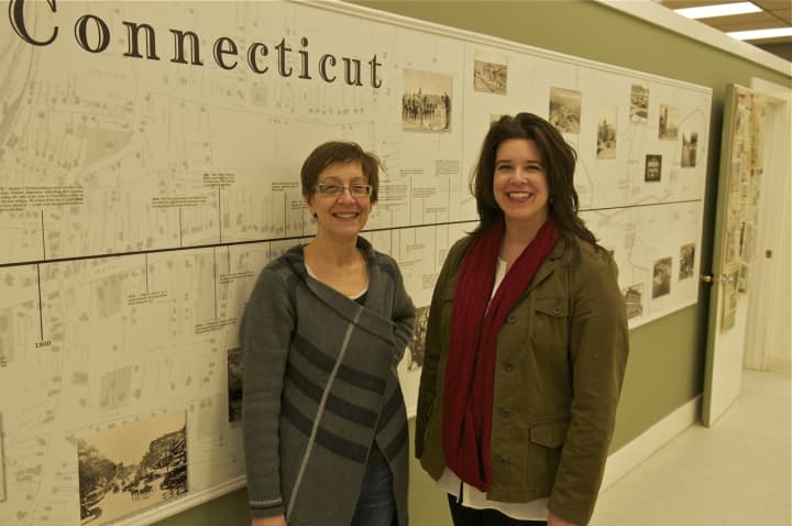 Brigid Guertin (R), Executive Director of the Danbury Museum and City of Danbury Historian, will discuss what it was like in Danbury during WWII at &quot;The Home Front&quot; program at the Danbury Library on Nov. 7. (Also pictured in photo is Diane Hassan)