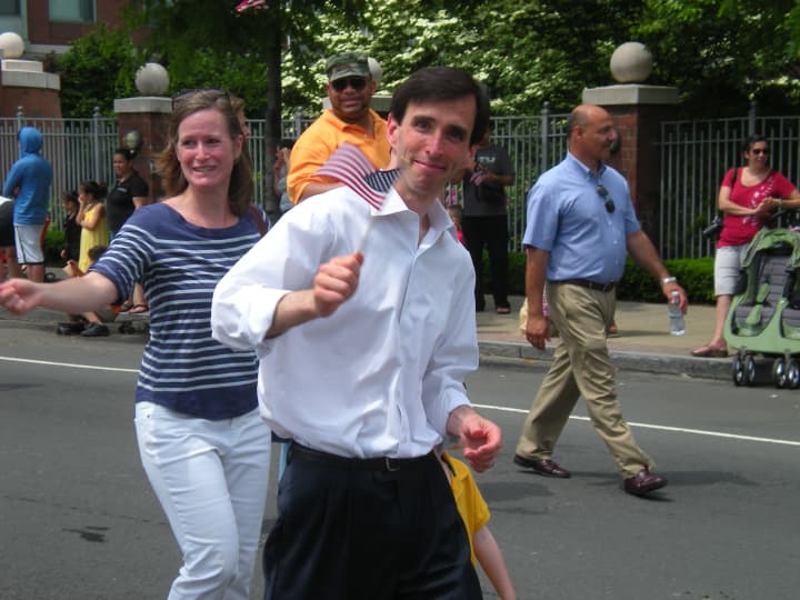 Mayor Noam Bramson and family walked in the parade.