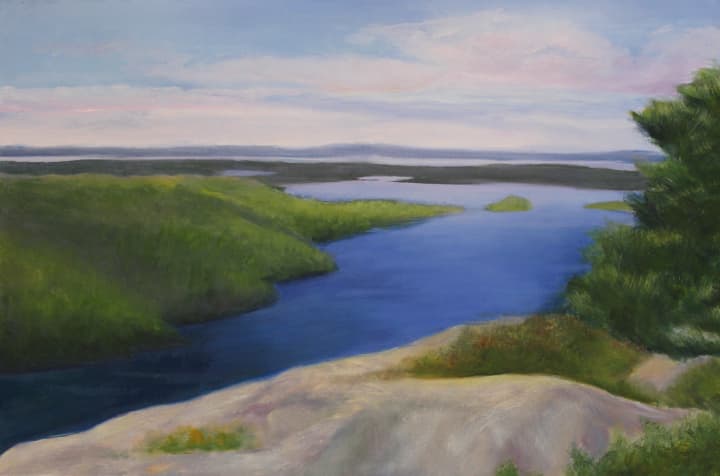 The work of Rosemary Hundt and Karen Adams will be on display at the Larchmont Library&#x27;s Oresman Gallery from March 2 to 28. 