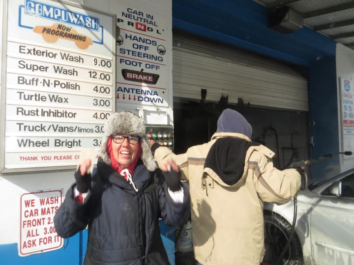 Hope Klein, left, owner of US 1 Brushless Car Wash in Port Chester called it her busiest winter season in 15 years. She was not complaining about more wicked winter weather in the forecast.