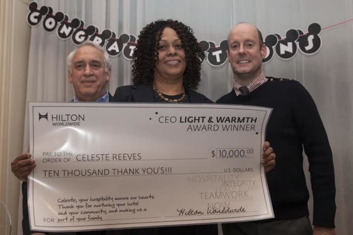 Celeste Reeves, catering manager at the DoubleTree by Hilton Tarrytown, was honored with the Hilton&#x27;s CEO Light &amp; Warmth Award.
