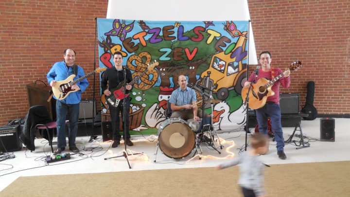 Zev Haber&#x27;s band Pretzelstein entertained children on Sunday during Family Fun Day at the YWCA in White Plains.