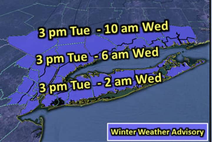 The National Weather Service has issued a Winter Weather Advisory for Fairfield County. 