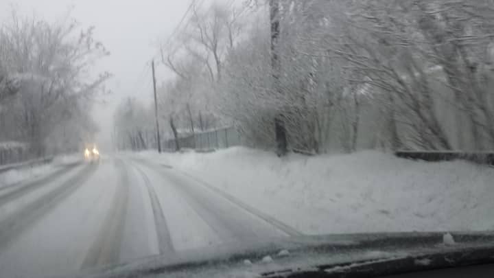 A look at road conditions in Yonkers Thursday morning.