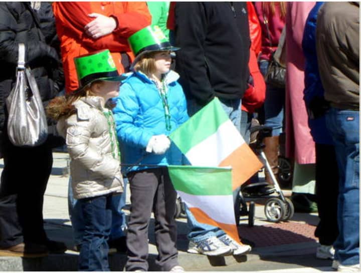Parade attendees at the 2012 St. Patrick&#x27;s Day parade in Stamford. This year&#x27;s parade kicks off at noon on Saturday and will go up Atlantic and Bedford Streets.