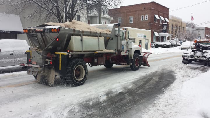 This plow was one of a half-dozen spotted along Main Street in Port Chester on Thursday afternoon.