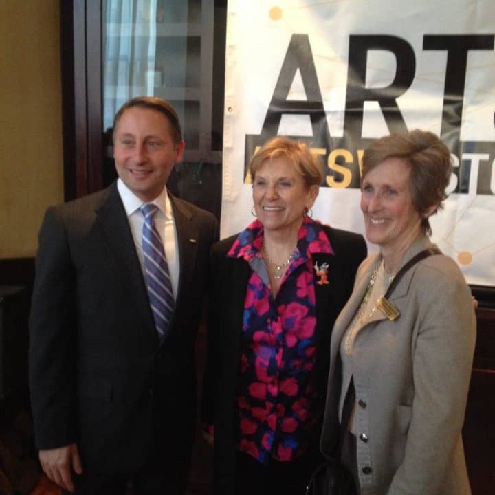 County Executive Rob Astorino with Janet Langsam and Froma Benerofe of ArtsWestchester.