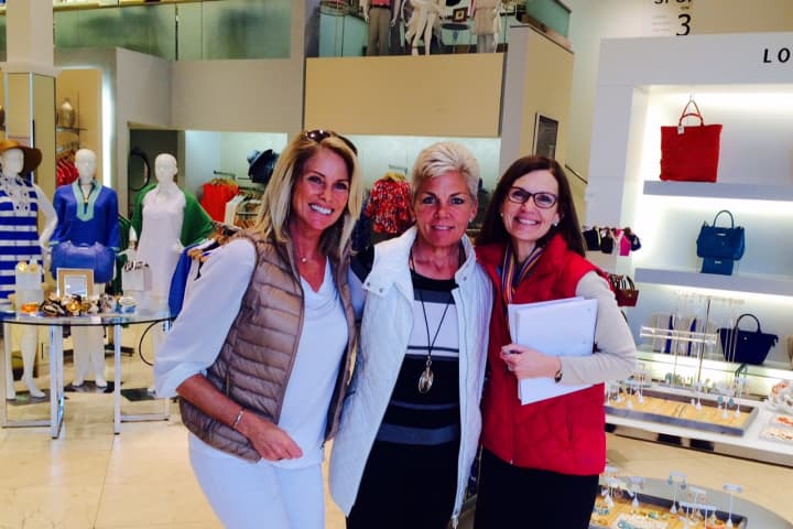 Kristen Jensen, Gina Zangrillo and Susan Cator meet to plan the March Chamber of Commerce networking event at the Darien Sport  Shop.