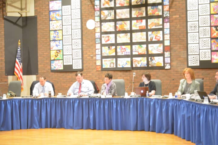 Bedford Central school board members at their March 11 meeting.