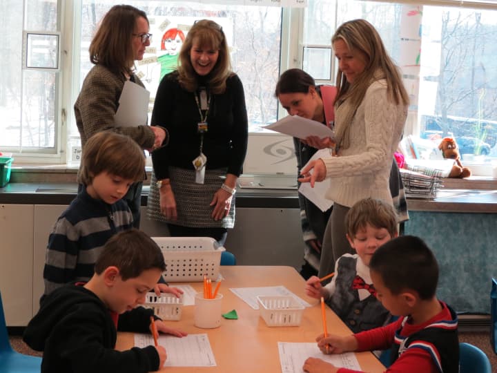 Carrie E. Tompkins Elementary School in Croton-on-Hudson welcomed teachers from Pearl River to observe kindergarten classes. 