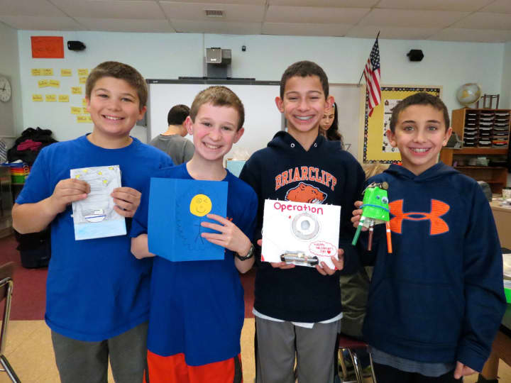 Sixth-grade students at Briarcliff Middle School created a number of electricity-based circuit creations as part of the first Electricity Maker Faire.