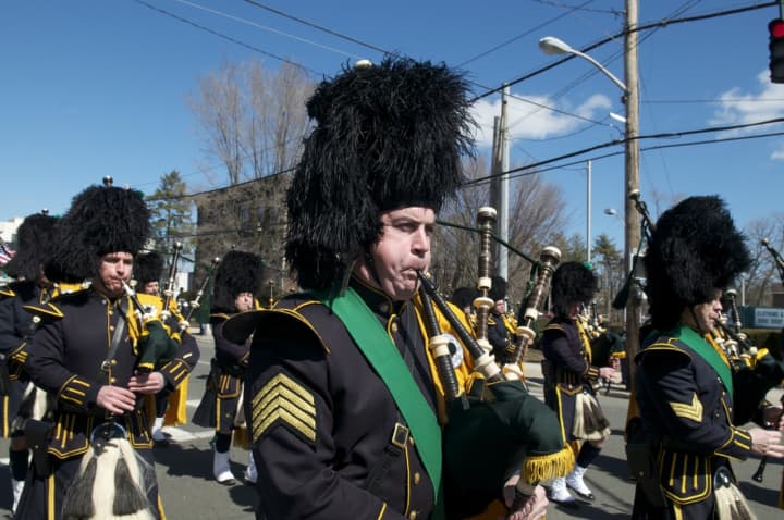 Pipes and Drums from all over attended the Sound Shore St. Patrick&#x27;s Day Parade in Mamaroneck.
