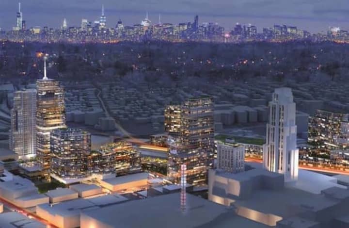 An artist&#x27;s rendering of how downtown New Rochelle may look following the redevelopment.