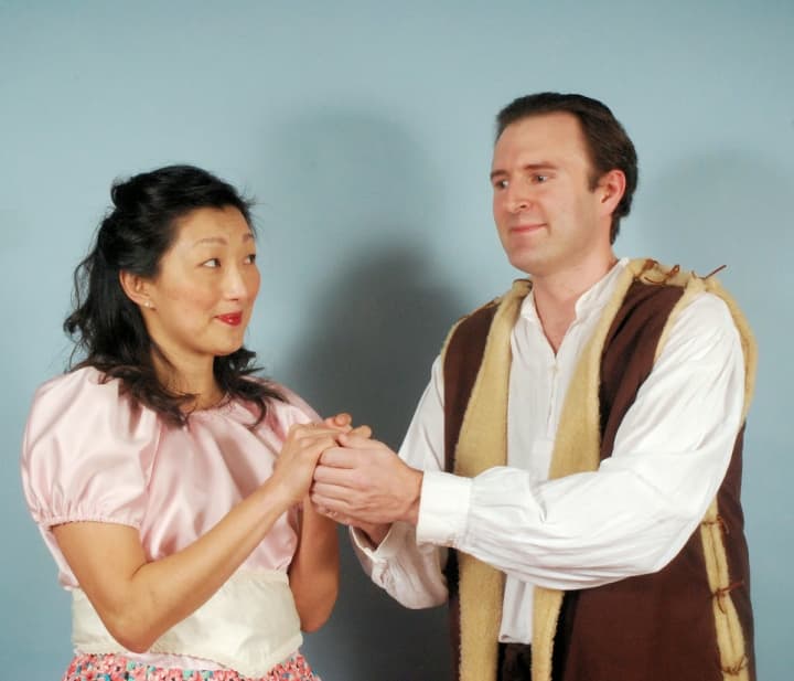Miran Robarts of Mamaroneck sings the role of Phyllis with her lover Strephon (David Richy of Larchmont) in the Troupers Light Opera performance of Gilbert and Sullivans &quot;Iolanthe&quot; on April 11th and 18th in the Norwalk Concert Hall.